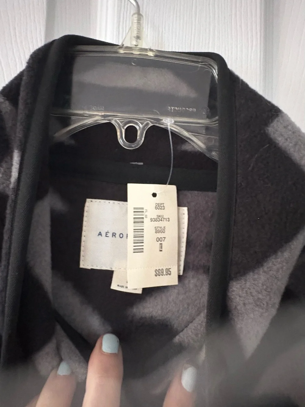 NWT- Aeropostale Men's Gray and Black Geometric Full-Zip Fleece Jacket